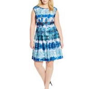GABBY SKYE Kaleidoscope Dress Watercolor tie dye Tropical Palm trees